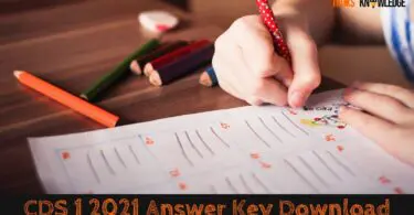 CDS 1 2021 Answer Key Download